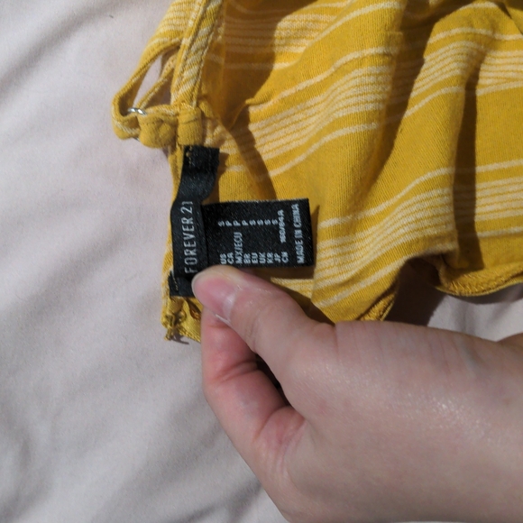 Yellow Striped Wrap Summer Mini dress | Forever 21 - Picture 2 of 3